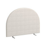 Milano Decor Ariana Curved Boucle Bedhead Headboard Upholstered Cushioned White - Queen - White