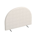 Milano Decor Ariana Curved Boucle Bedhead Headboard Upholstered Cushioned White - Queen - White - Extra Image