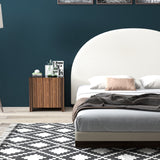 Milano Decor Ariana Curved Boucle Bedhead Headboard Upholstered Cushioned White - King - White - Top-Down View