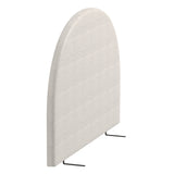 Milano Decor Ariana Curved Boucle Bedhead Headboard Upholstered Cushioned White - King - White - Low Angle