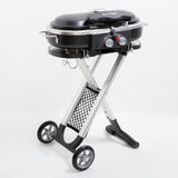 Havana Outdoors BBQ Mate Premium Portable Gas Grill LPG Twin Grill Outdoor Black - Front View