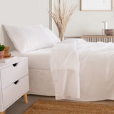 Royal Comfort 3000 Thread Count Bamboo Cooling Sheet Set - King - White - Front View