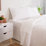 Royal Comfort 3000 Thread Count Bamboo Cooling Sheet Set - King - White - Top-Down View