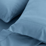 Royal Comfort 3000 Thread Count Bamboo Cooling Sheet Set - King - Denim - Close-Up Angle