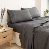 Royal Comfort 3000 Thread Count Bamboo Cooling Sheet Set - King - Charcoal - Top-Down View