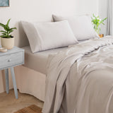 Royal Comfort 3000 Thread Count Bamboo Cooling Sheet Set - King - Mid Grey - Top-Down View