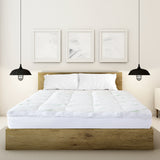 Royal Comfort 1000GSM Luxury Bamboo Covered Mattress Topper Ball Fibre Gusset - Queen - White - 45-Degree Angle