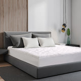 Royal Comfort 1200GSM Deluxe 7-Zone Mattress Topper Luxury Gusset Breathable - Double - White - Front View