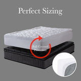 Royal Comfort 1200GSM Deluxe 7-Zone Mattress Topper Luxury Gusset Breathable - Double - White - Rear View