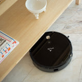 MyGenie V-MAX 3000 Robotic Vacuum Cleaner VSLAM Technology Wi-Fi Control Black - Top-Down View