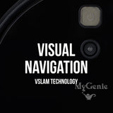 MyGenie V-MAX 3000 Robotic Vacuum Cleaner VSLAM Technology Wi-Fi Control Black - Low Angle