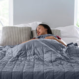 Royal Comfort Weighted Gravity Blanket 7KG Queen Size Relax Ultra Soft Grey - Top-Down View