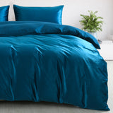 Royal Comfort Velvet Quilt Cover Set Super Soft Luxurious Warmth - Queen - Navy - Side View
