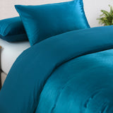 Royal Comfort Velvet Quilt Cover Set Super Soft Luxurious Warmth - King - Navy - 45-Degree Angle