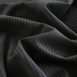 Royal Comfort Velvet Corduroy Quilt Cover Set Super Soft Luxurious Warmth - Queen - Charcoal - Rear View