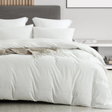 Royal Comfort Velvet Corduroy Quilt Cover Set Super Soft Luxurious Warmth - King - White - Front View