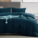 Royal Comfort Velvet Corduroy Quilt Cover Set Super Soft Luxurious Warmth - King - Forest Green - Front View
