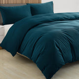 Royal Comfort Velvet Corduroy Quilt Cover Set Super Soft Luxurious Warmth - King - Forest Green - Side View