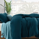 Royal Comfort Velvet Corduroy Quilt Cover Set Super Soft Luxurious Warmth - King - Forest Green - Top-Down View