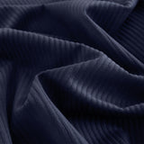 Royal Comfort Velvet Corduroy Quilt Cover Set Super Soft Luxurious Warmth - King - Navy - Side View