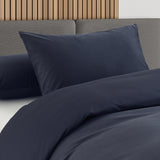 Royal Comfort Velvet Corduroy Quilt Cover Set Super Soft Luxurious Warmth - King - Navy - Top-Down View