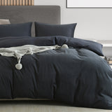 Royal Comfort Velvet Corduroy Quilt Cover Set Super Soft Luxurious Warmth - King - Charcoal - Front View