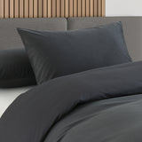 Royal Comfort Velvet Corduroy Quilt Cover Set Super Soft Luxurious Warmth - King - Charcoal - 45-Degree Angle