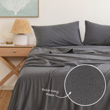 Royal Comfort Polar Fleece Flannel Sheet Set Ultra Soft Plush Cozy - Single - Charcoal - Top-Down View