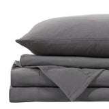 Royal Comfort Polar Fleece Flannel Sheet Set Ultra Soft Plush Cozy - Single - Charcoal - 45-Degree Angle