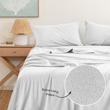 Royal Comfort Polar Fleece Flannel Sheet Set Ultra Soft Plush Cozy - Double - White - Top-Down View