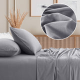 Royal Comfort Polar Fleece Flannel Sheet Set Ultra Soft Plush Cozy - Double - Grey - Front View
