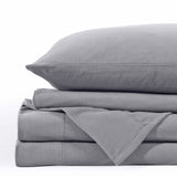 Royal Comfort Polar Fleece Flannel Sheet Set Ultra Soft Plush Cozy - Double - Grey - 45-Degree Angle