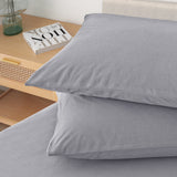 Royal Comfort Polar Fleece Flannel Sheet Set Ultra Soft Plush Cozy - Double - Grey - Rear View