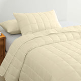 Royal Comfort Coverlet Set Bedspread Soft Touch Easy Care Breathable 3 Piece Set - Queen - Beige - Top-Down View