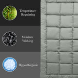 Royal Comfort Charcoal Bamboo Blend Topper 800GSM 45cm Skirt Luxury Bedding - Single - Charcoal - Low Angle