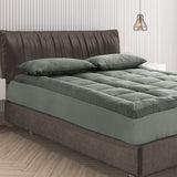 Royal Comfort Charcoal Bamboo Blend Topper 800GSM 45cm Skirt Luxury Bedding - King - Charcoal - Front View