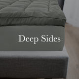 Royal Comfort Charcoal Bamboo Blend Topper 800GSM 45cm Skirt Luxury Bedding - King - Charcoal - Extra Image