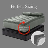 Royal Comfort Charcoal Bamboo Blend Topper 800GSM 45cm Skirt Luxury Bedding - King - Charcoal - Side View