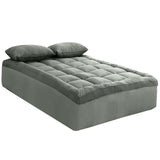 Royal Comfort Charcoal Bamboo Blend Topper 800GSM 45cm Skirt Luxury Bedding - King - Charcoal - 45-Degree Angle