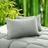 Royal Comfort Charcoal Bamboo Pillow Hotel Quality Luxury Twin Pack - Front View