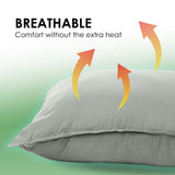 Royal Comfort Charcoal Bamboo Pillow Hotel Quality Luxury Twin Pack - 45-Degree Angle