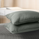 Royal Comfort Charcoal Bamboo Pillow Hotel Quality Luxury Twin Pack - Close-Up Angle