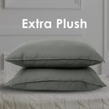 Royal Comfort Charcoal Bamboo Pillow Hotel Quality Luxury Twin Pack - Low Angle