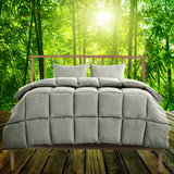 Royal Comfort 350GSM Charcoal Bamboo Quilt Luxury Bedding Duvet All Seasons - Double - Charcoal - 45-Degree Angle