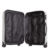 Milano Decor 3 Piece Luggage Set Travel Hard Case 20 24 28 Hard Case Durable - Silver - Side View