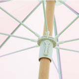 Havana Outdoors Beach Umbrella Portable 2 Metre Fringed Garden Sun Shade Shelter - Dusty Rose - Side View