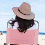 Havana Outdoors Beach Chair 2 Pack Folding Portable Summer Camping Outdoors - Dusty Rose - 45-Degree Angle