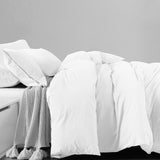 Royal Comfort 100% Jersey Cotton Quilt Cover Set Ultra Soft Bedding Luxurious - Queen - White - Side View