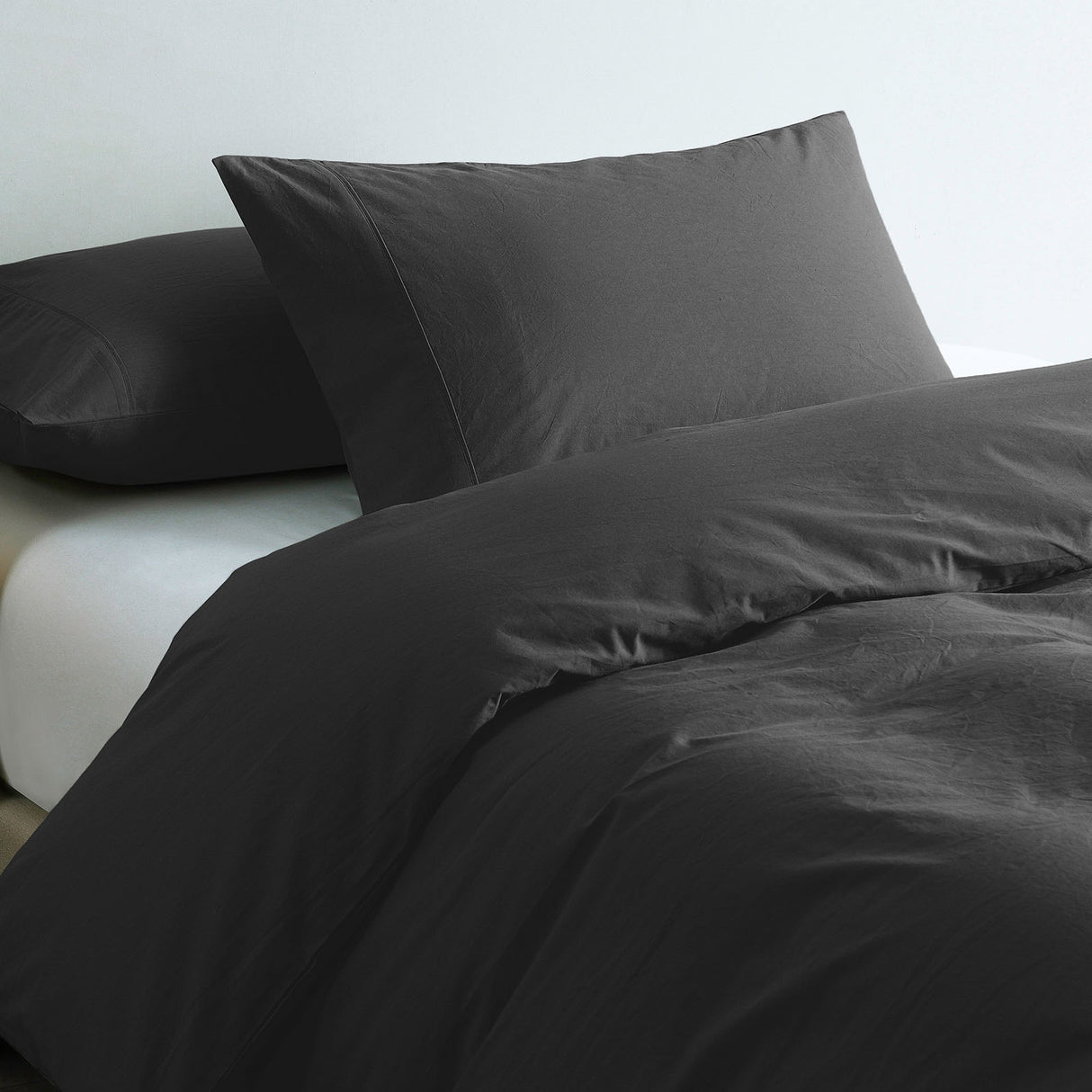 Royal Comfort 100% Jersey Cotton Quilt Cover Set Ultra Soft Bedding Luxurious - Queen - Charcoal Marle
