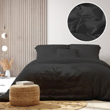 Royal Comfort 100% Jersey Cotton Quilt Cover Set Ultra Soft Bedding Luxurious - King - Charcoal Marle - Front View